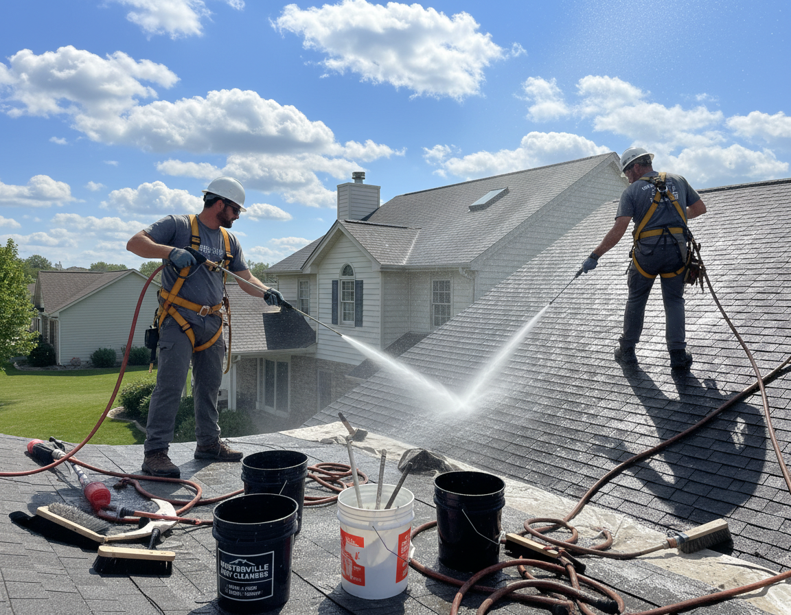 Soft Washing Roofs In Lewis Center OH